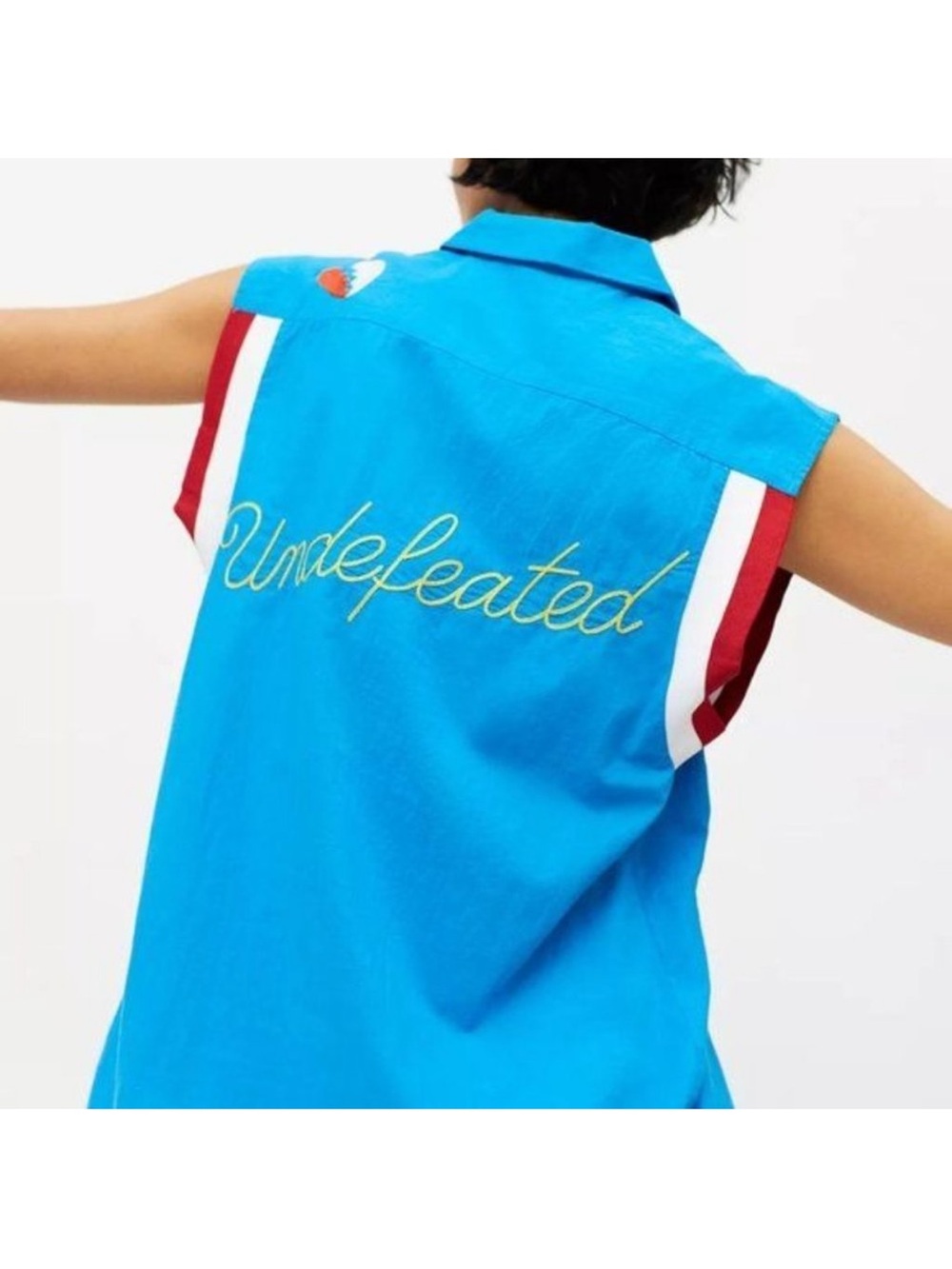 Undefeated Blue Sleeveless Bowling Top